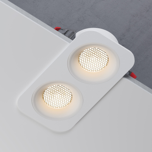 Светильник встраиваемый светодиодный с антибликовой решеткой Tetro 20W 3000K белый IP44 15277/LED фото 4