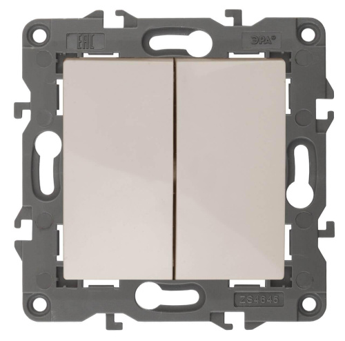 Выключатель двухклавишный ЭРА Elegance 10AX 250V 14-1104-02 Б0034231 Выключатель двухклавишный ЭРА Elegance 10AX 250V 14-1104-02 Б0034231