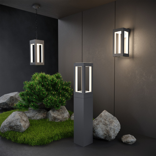 Уличный настенный светодиодный светильник Frame LED IP54 1527 TECHNO LED серый фото 2