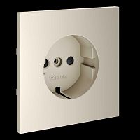 Накладка для розетки с заземлением и защитными шторками S70 (кашемир) Voltum VLS000703