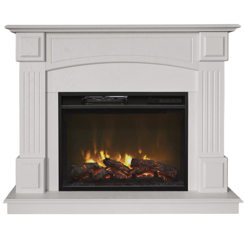 Каминокомплект CAROLINA/БОСТОН Береза белая с очагом Электроочаг MAGIC/МЕЙДЖИК 24