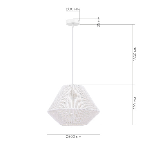 SLE6025-503-01 Светильник подвесной белый/белый E27 1*40W ETTAN фото 2