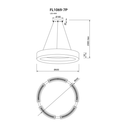 Люстра подвесная Bonum Lux FL1069-7P фото 2