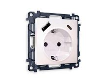 Комплект механизма электрической розетки AMBRELLA VOLT ALFA Жемчуг 2USB A+C 20W (быстрая зарядка) с/з QUANT (AP2100, VM160) MA210010