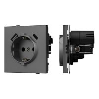 Механизм розетки с USB зарядкой SCT-TENDO-MUAC-SFPL-GR (230V, 16A) Arlight 054609