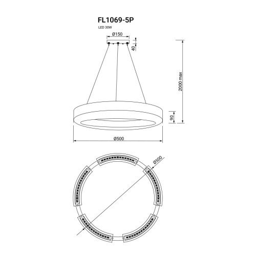 Люстра подвесная Bonum Lux FL1069-5P фото 2