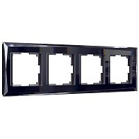 Рамка из стекла на 4 поста Diamant черный W0041208