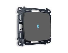 Комплект механизма 1-кл выключателя AMBRELLA VOLT с подсветкой 10000K OMEGA Графит мягкое касание  QUANT (OP9020, VM101, G17B) MO902020