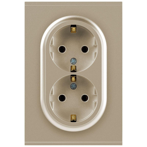 Розетка ЭРА Arktik 16-2105-04 двойная с заземлением 2X2P+E Schuko со шторками 16А-250В шампань Б0070457