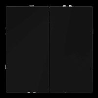 Перекрестный переключатель встраиваемый Voltum S70 двухклавишный 10А, (черный матовый) VLS020508