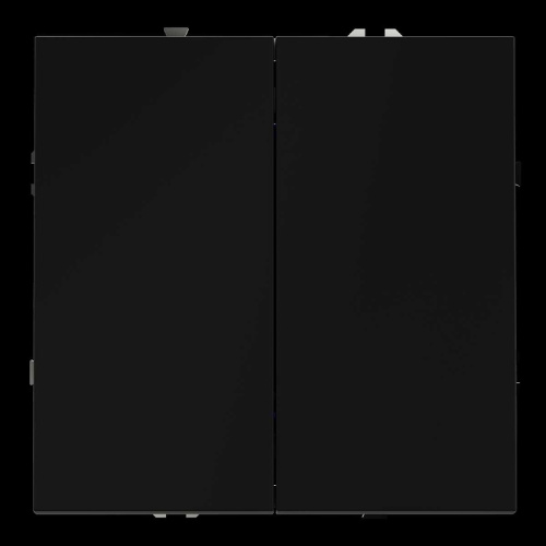 Перекрестный переключатель встраиваемый Voltum S70 двухклавишный 10А, (черный матовый) VLS020508