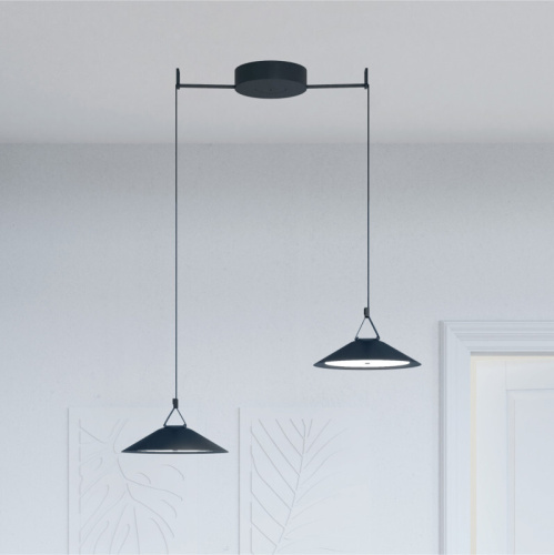 DK5565-BK Cветильник для трека-ремня Belty, серия Flow, со светодиодом, D300*H71мм, 48V DC, 20W, RA90, 120°, 3000K, IP20, черный, алюминий фото 2
