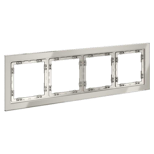 Рамка стеклянная Voltum S70 на 4 поста, (кашемир, стекло) VLS110403