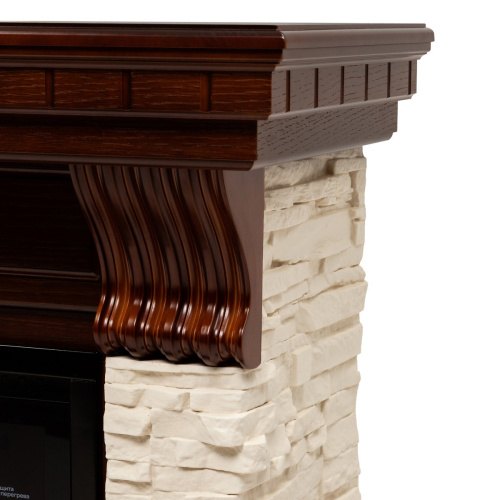 Электрокамин RealFlame Michigan 42/BV NT орех с очагом Saphir 42 фото 7