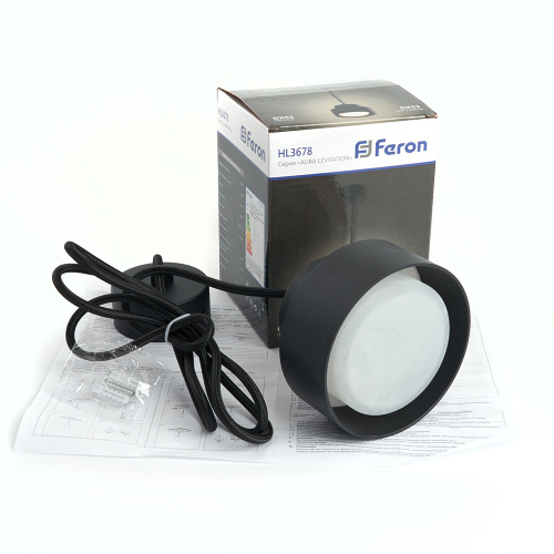 Светильник потолочный Feron HL3678 Barrel AURA levitation 12W, 230V, GX53, чёрный, на подвесе 1,7 м фото 7