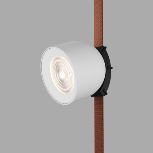 DK5640-WH+BK Поворотный светильник для трека-ремня Belty Smart, серия Spot, со светодиодом, D100*H107мм, 48V DC, 12W, RA90, 38°, 2700-6000K, IP20, белый с черным, алюминий