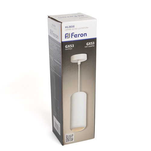 Светильник потолочный Feron HL3658 Barrel ECHO levitation  12W, 230V, GX53, белый, с антибликовой сеточкой, на подвесе 1,7 м фото 2