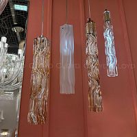 Подвесной светильник Cloyd ICEBERG-B P1 / Ø5 см - латунь - янтарное стекло (арт.11640)