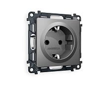 Комплект механизма электрической розетки AMBRELLA VOLT ALFA Антрацит серый с/з на винтовых зажимах QUANT (AP6560, VM141) MA656010