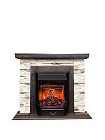 Каминокомплект НОРД Орех фактурный с очагом Электроочаг MAJESTIC LUX/МАДЖЕСТИК