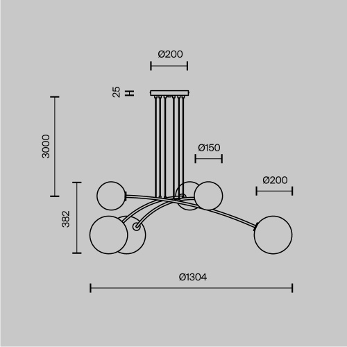 Подвесной светильник Maytoni MOD172PL-06B фото 9