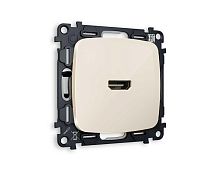 Комплект механизма розетки HDMI 2.0 AMBRELLA VOLT OMEGA Бежевый глянец 40V/500mA 2.0GHz 5-18Gbit/s QUANT (OP3140, VM222) MO314010