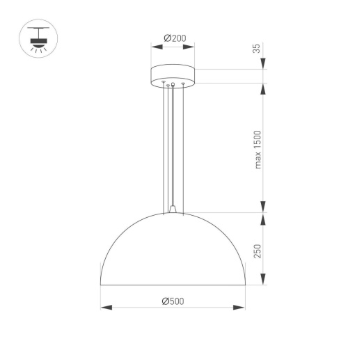 Подвесной светодиодный светильник SP-RESTO-HANG-R500-30W Warm3000 039699 фото 2