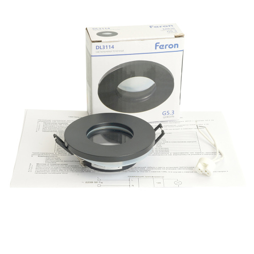Светильник встраиваемый Feron DL3114 потолочный MR16 G5.3 черный IP44 фото 10