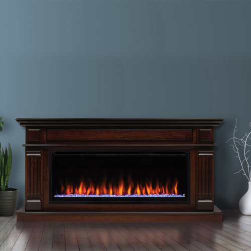 Каминокомплект ISLANDIA/СКАНДИ Античный дуб с очагом Электроочаг SAPHIR/САПФИР 42 фото 8