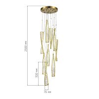 SL6205.303.09 Светильник подвесной ST-Luce Латунь/Прозрачный LED 1*99W 4000K ELICA