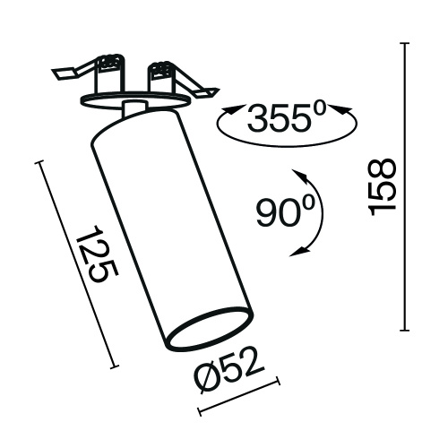 Встраиваемый светильник Technical C053CL-L12W3K-W-B фото 3