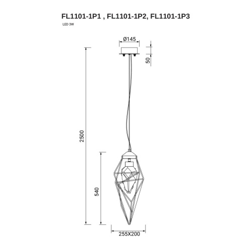 Подвесной светильник La Сitta Pink FL1101-1P3 фото 2