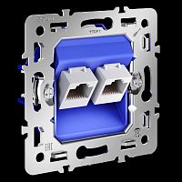 Механизм розетки компьютерной двойной RJ45+RJ45 кат.6, S70 Voltum VLS0602M