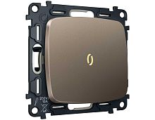 Комплект механизма 1-клавишного выключателя с самовозвратом с подсветкой 3200K OMEGA Темная бронза матовый QUANT (OP6320, VM113, G11Y) MO632050