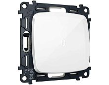 Комплект механизма 1-клавишного выключателя с самовозвратом с подсветкой 5600K Ambrella Volt OMEGA Белый глянец QUANT (OP1020, VM113, G14W) MO102055