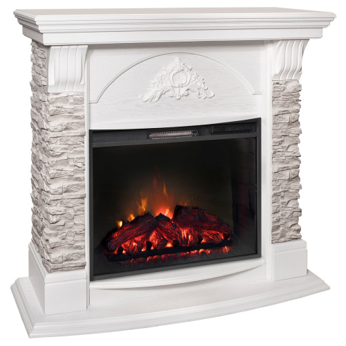 Каминокомплект ATHENA/АТЛАНТА GR Белый с очагом Электроочаг SPARTA 25.5 фото 2