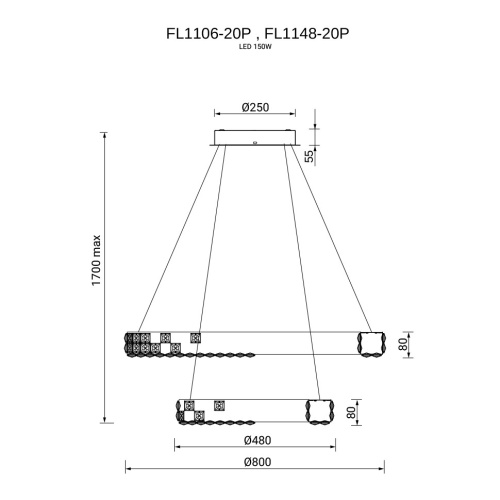 Люстра подвесная Elegance Chrome FL1148-30P фото 2