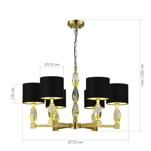 SL1759.303.06 Люстра подвесная ST-Luce Латунь/Черный E14 6*40W LINGOTTI фото 2