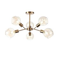 Уценка SLE155302-06 Светильник потолочный Античная медь/Янтарный E14 6*60W GENTORE