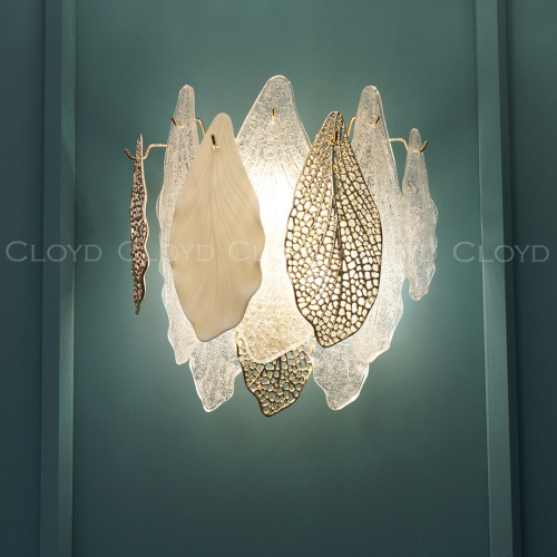 Бра Cloyd SENEGAL-A W3 / выс. 33 см - с золот. листьями - золото (арт.20110) фото 3