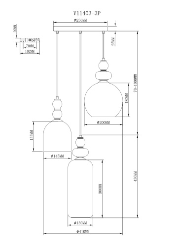 Светильник подвесной Moderli V11403-3P Tamina фото 5