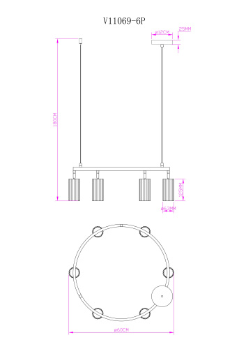 Люстра подвесная Moderli V11604-6P Cora фото 7