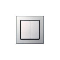 Выключатель двухклавишный Liregus Epsilon серебро 28-173