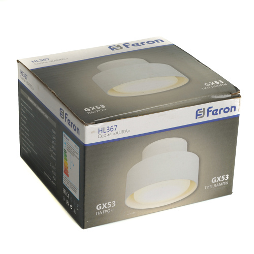 Светильник потолочный Feron HL367 Barrel AURA 12W, 230V, GX53, белый IP44 фото 9