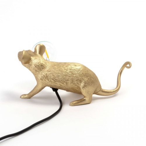 Настольная лампа Mouse Lamp Lyie Down Gold USB фото 3