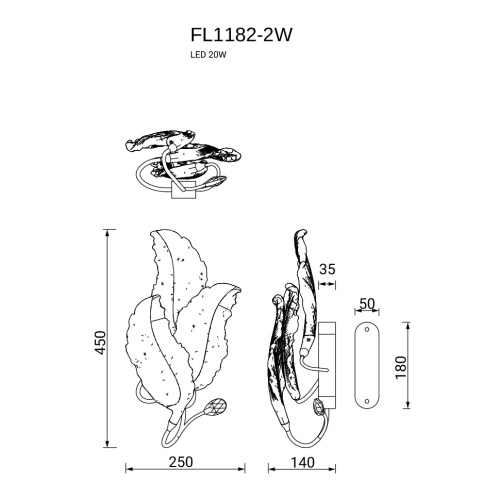 Бра Felicity Gold FL1182-2W фото 2