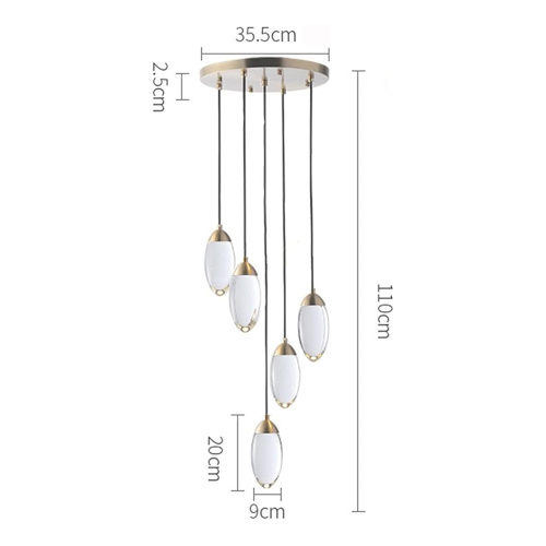 Подвесной светильник MT8848-5H brass фото 3