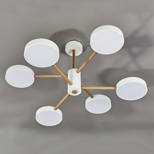 Потолочный светильник Escada 10236/6 LED*96W White/Wooden фото 2 Потолочный светильник Escada 10236/6 LED*96W White/Wooden фото 2