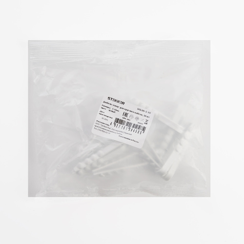 Дюбель-хомут для круглого кабеля (5-10мм), STEKKER DCL00-5-10, полипропилен, белый, (DIY упаковка 10шт. фото 3