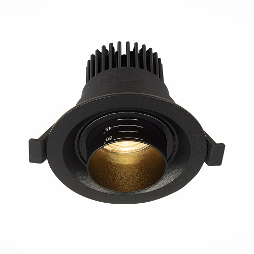 ST701.438.07 Св-к встр. Zoom Черный LED 1*7W 3000K 560Lm Ra 15°-60° IP20 D90xH65 170-240V Встраиваемые светильники фото 5